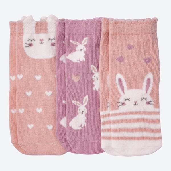 Bild 1 von Baby-Mädchen-Socken mit Hasen-Design, 3er-Pack