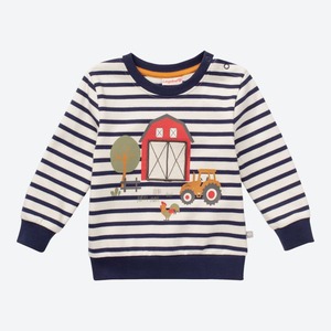 Baby-Jungen-Sweatshirt mit Bauernhof-Frontaufdruck