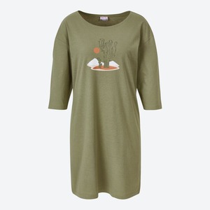 Damen-Nachthemd mit Kaktus-Frontaufdruck