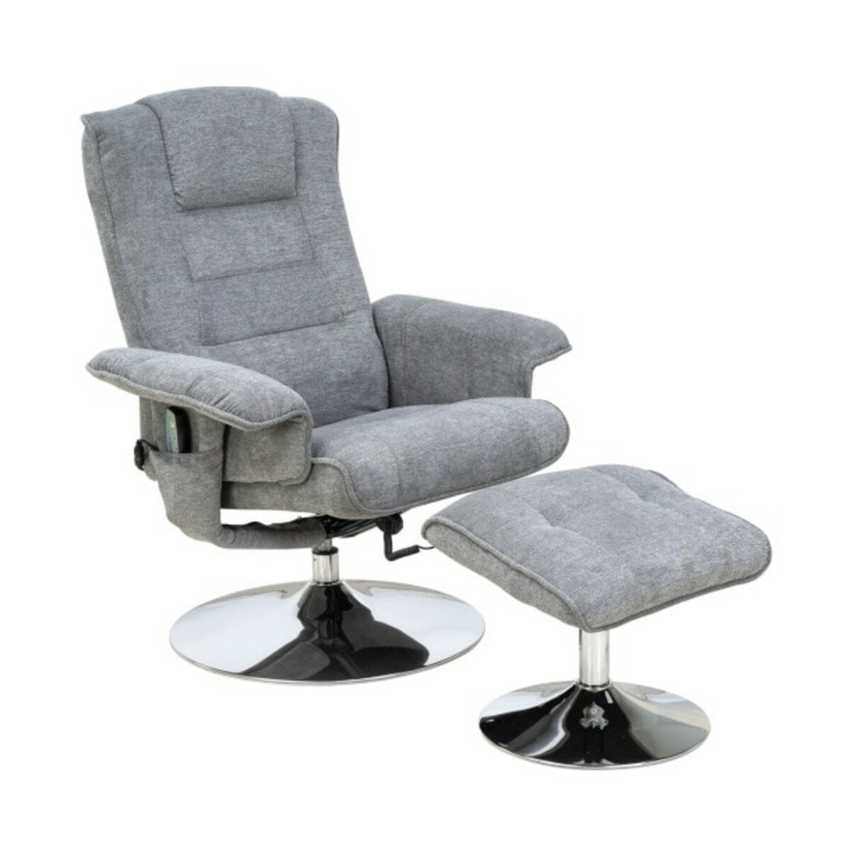 Bild 1 von Relaxsessel mit Hocker Gotha 76 x 95-104 x 81,5-111 cm grau