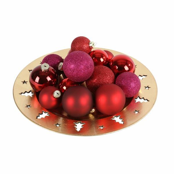 Bild 1 von Weihnachtsbaumkugeln aus Glas 42er-Set Pink/Rot