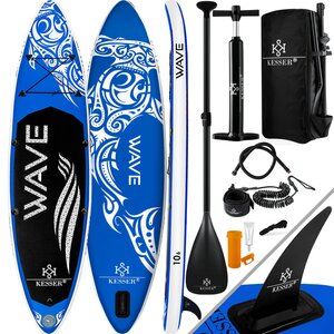 KESSER® Aufblasbares SUP Board Set Stand Up Paddle Board Premium Surfboard Wassersport   6 Zoll Dick    Komplettes Zubehör   130kg