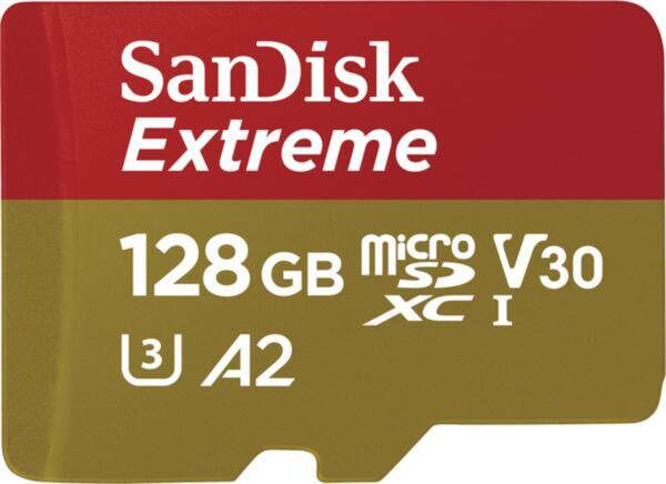 Bild 1 von Sandisk Extreme microSDXC 128GB 190MB/s A2 C10 V30 UHS + SD Adapter