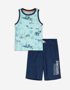 Kinder Set aus Top und Shorts - Allover-Print