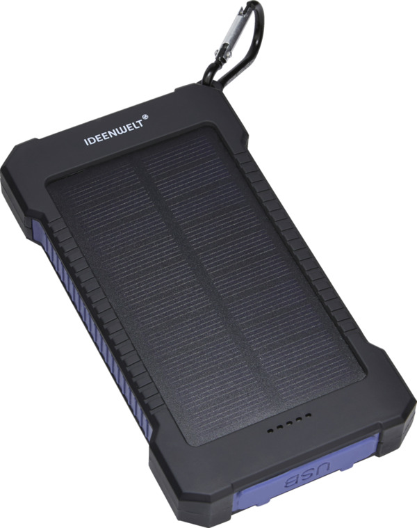 Bild 1 von IDEENWELT Solar Powerbank, schwarz/ blau