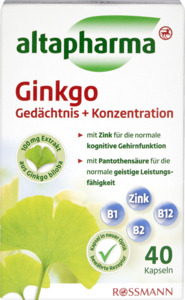 altapharma Ginkgo Gedächtnis + Konzentration 19.95 EUR/100 g
