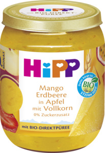 HiPP HiPP Bio Frucht und Getreide Mango Erdbeere in Apfel mit Vollkorn, 160g