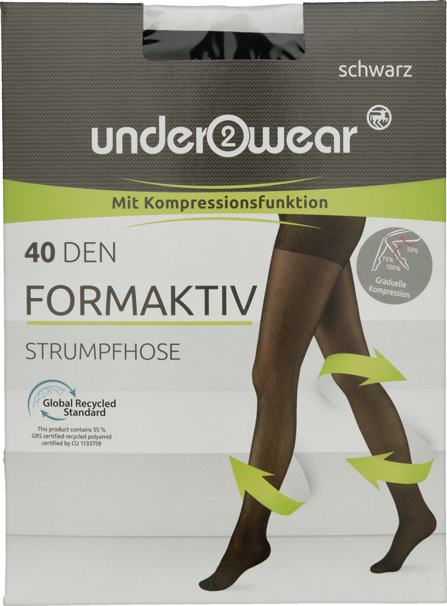 Bild 1 von under2wear Stützstrumpfhose 40 DEN, Schwarz, Gr. 40/42