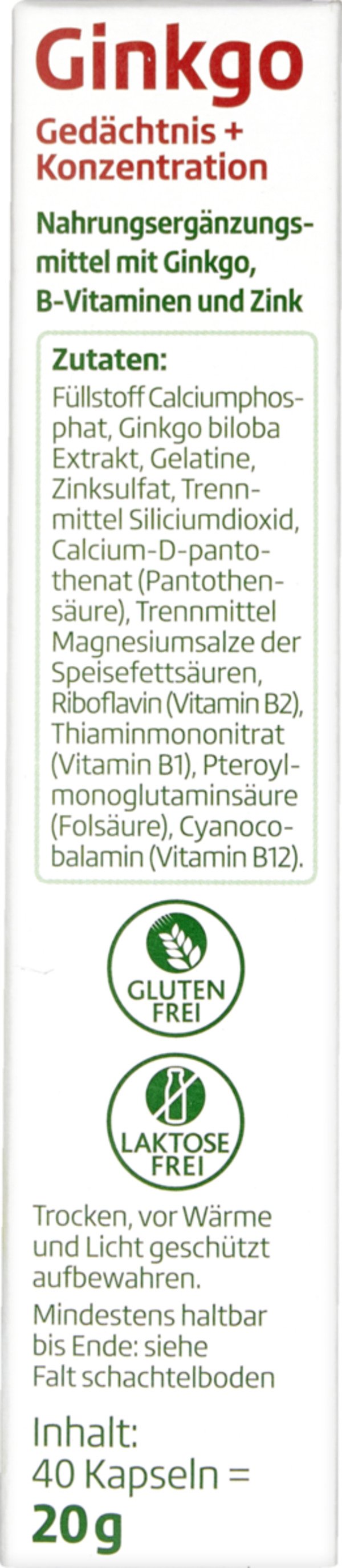 Bild 2 von altapharma Ginkgo Gedächtnis + Konzentration 19.95 EUR/100 g