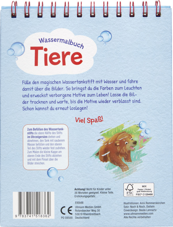 Bild 2 von IDEENWELT Wassermalbuch Tiere