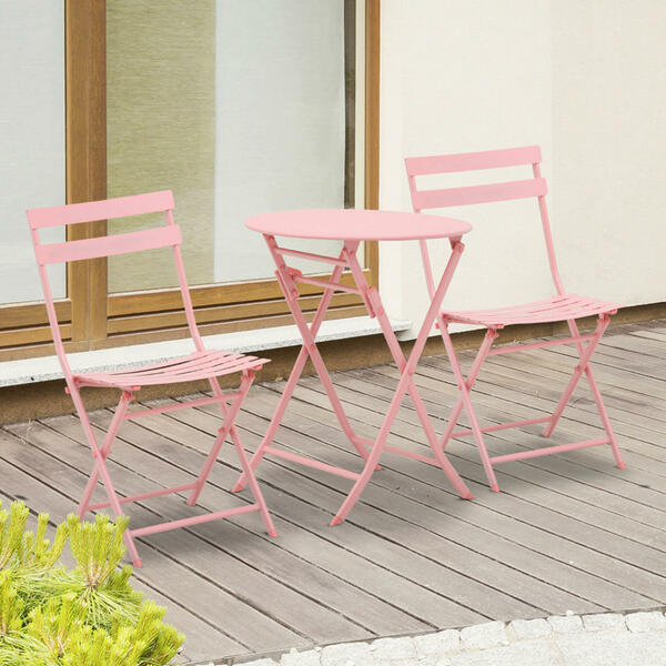 Bild 1 von Outsunny Gartenmöbel-Set rosa Metall