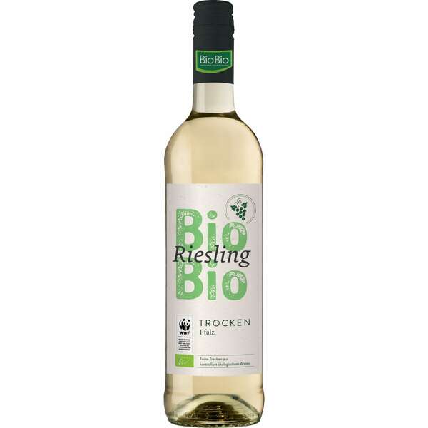 Bild 1 von BioBio Riesling trocken Qualitätswein Rheinhessen 12,5 % vol 0,75 Liter
