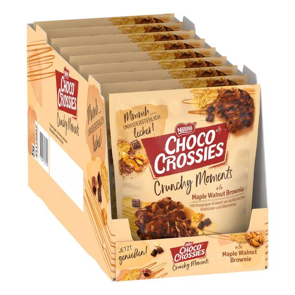 Bild 1 von Nestle Choco Crossies Crunchy Moments Maple Walnut Brownie 140 g, 9er Pack