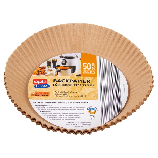 Bild 1 von OPTI HOME Backpapier für Heißluftfritteuse, 30er-/50er-Packung