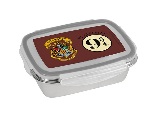 Bild 1 von Brotdose 850ml Edelstahl - Harry Potter 9 3/4 und Wappen - versch. Designs