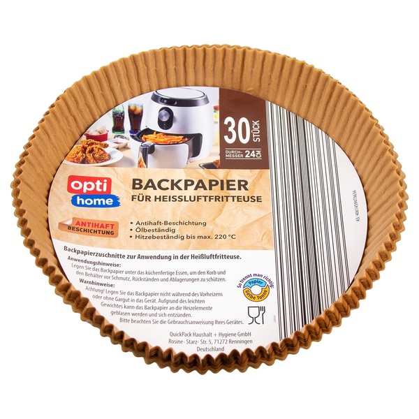 Bild 2 von OPTI HOME Backpapier für Heißluftfritteuse, 30er-/50er-Packung