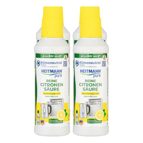 Bild 1 von Heitmann pure Reine Citronensäure 500 ml, 4er Pack