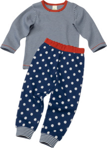 ALANA Kinder Schlafanzug, Gr. 122/128, aus Bio-Baumwolle, blau