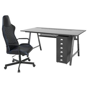 UTESPELARE / HELMER  Schreibtisch, Stuhl + Schubladenel