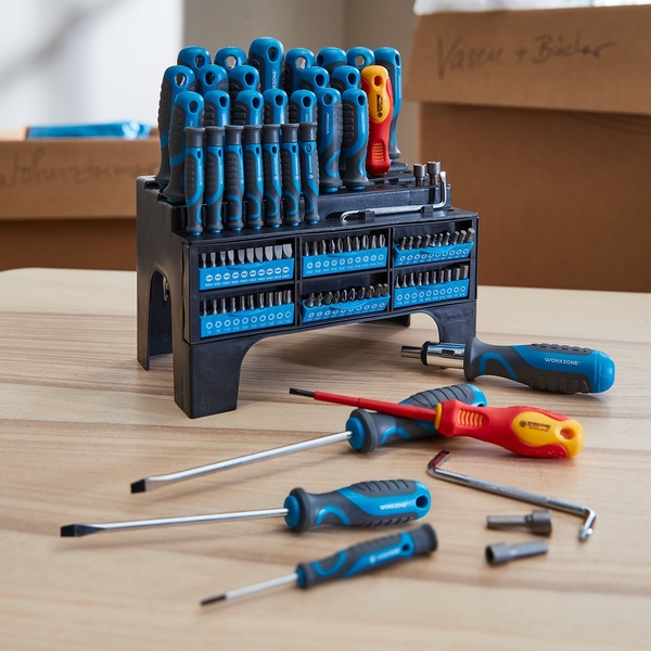 Bild 2 von WORKZONE XXL-Schraubendreher- und -Bit-Set, 100-tlg.
