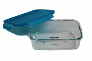 Tupperware Lunchbox Premium Glas 1 L türkis Borosilikatglas + SPÜLTUCH