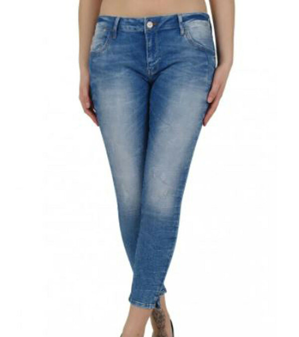 Bild 1 von mavi Jeans Adriana Ankle-Jeans Super Skinny Damen Sommer-Jeans 7/8 Mid Rise mit Used Waschung Blau
