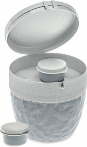 KOZIOL Lunchbox BENTOBOX L, Kunststoff, (1-tlg), spülmaschinengeeignet,melaminfrei, inkl. Minidosen für Dressing,800 ml