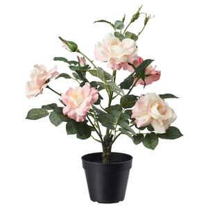 FEJKA  Topfpflanze, künstlich, drinnen/draußen/Rose rosa