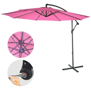 Ampelschirm Terni, Sonnenschirm Sonnenschutz, Ø 3m neigbar, Polyester/Stahl 11kg ~ pink ohne Ständer