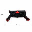 Bild 3 von Grafner Bollerwagen Faltbarer Bollerwagen Offroad schwarz/rot Handwagen Klappbar (Stk, 1), herausnehmbare Plane, max. 70kg Ladegewicht