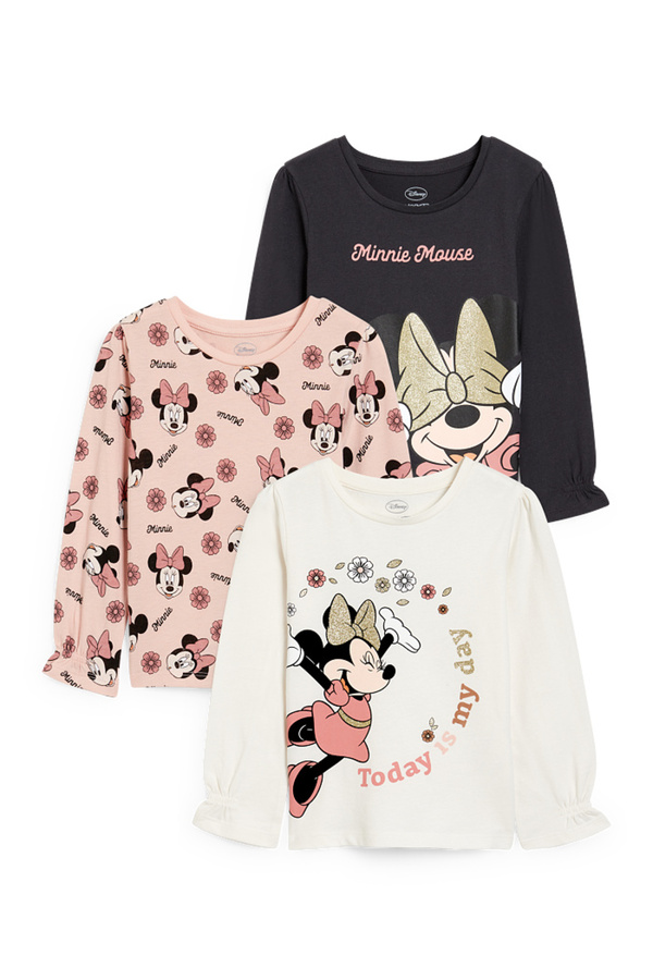 Bild 1 von C&A Multipack 3er-Minnie Maus-Langarmshirt, Weiß, Größe: 110