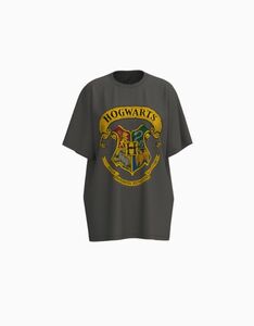 Bershka T-Shirt Harry Potter Im Oversize-Fit Mit Print Damen L Dunkelgrau