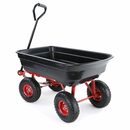 Bild 3 von RAMROXX Bollerwagen Transportwagen Gartenwagen Schubkarre Handwagen Kippfunktion 250 kg Schwarz Rot