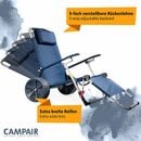 Bild 4 von CAMPAIR Multifunktionsliege 2-in-1 Faltbarer Handwagen und Strandliege mit Rollen, blau, 1 St.