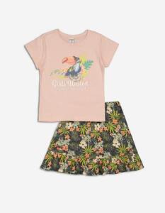 Kinder Set aus T-Shirt und Rock - Glitzerprint