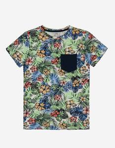 Kinder Jungen T-Shirt - Florales Muster
