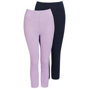 2 Damen Capri-Leggings im Basic-Look