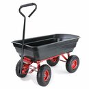 Bild 1 von RAMROXX Bollerwagen Transportwagen Gartenwagen Schubkarre Handwagen Kippfunktion 250 kg Schwarz Rot