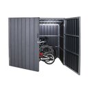 Bild 1 von WPC-Fahrradgarage MCW-J29, Geräteschuppen Fahrradbox, Metall Holzoptik abschließbar ~ 4 Räder 172x213x160cm grau