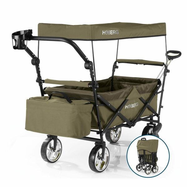 Bild 1 von Hoberg Bollerwagen faltbarer Bollerwagen Premium Class inkl. Sonnendach Beige