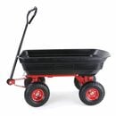 Bild 2 von RAMROXX Bollerwagen Transportwagen Gartenwagen Schubkarre Handwagen Kippfunktion 250 kg Schwarz Rot