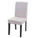Bild 1 von Esszimmerstuhl Littau, Küchenstuhl Stuhl, Stoff/Textil ~ creme-beige, dunkle Beine