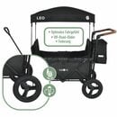 Bild 3 von FableKids Bollerwagen LEO X2Plus mit Dach faltbarer Transportwagen 3 Farben (Stück, Onyx Schwarz)