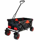 Bild 1 von Grafner Bollerwagen Faltbarer Bollerwagen Offroad schwarz/rot Handwagen Klappbar (Stk, 1), herausnehmbare Plane, max. 70kg Ladegewicht