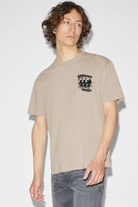 C&A Oversized-T-Shirt, Beige, Größe: XS