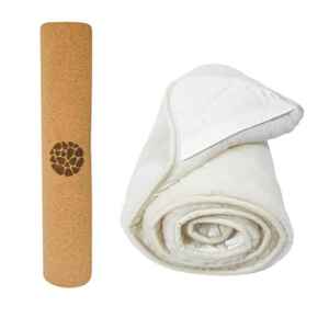 Yogamatte Wolle extra dick – 183 x 65 cm – 5 mm dick – Kork und Wolle