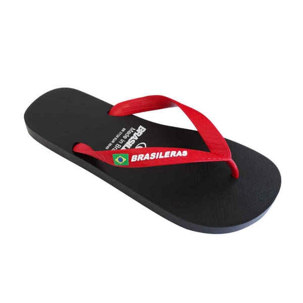 Bild 1 von Schwarze und rote Strand-Flip-Flops für Männer mit Gummisohle