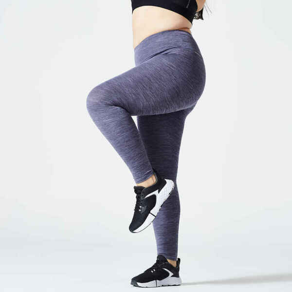 Bild 1 von Sportleggings Damen mit hohem Taillenbund - 100 graumeliert