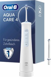 Oral B Munddusche AquaCare 4, Aufsätze: 2 St., Kabellose mit Oxyjet-Technologie