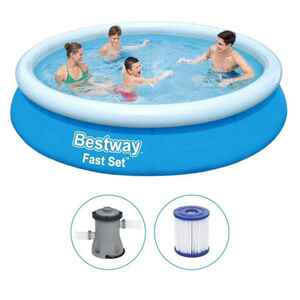 Bestway - Fast Set - Aufblasbarer Pool mit Filterpumpe - 366x76 cm - Rund